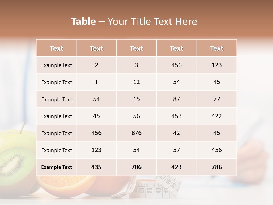 A Doctor Writing On A Piece Of Paper Next To Fruit PowerPoint Template