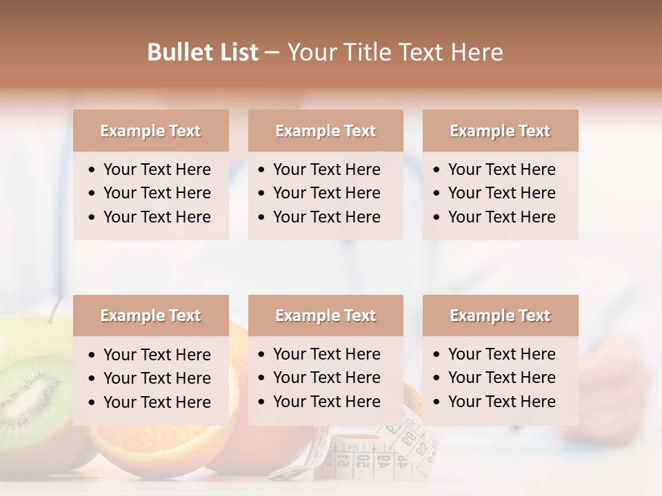 A Doctor Writing On A Piece Of Paper Next To Fruit PowerPoint Template