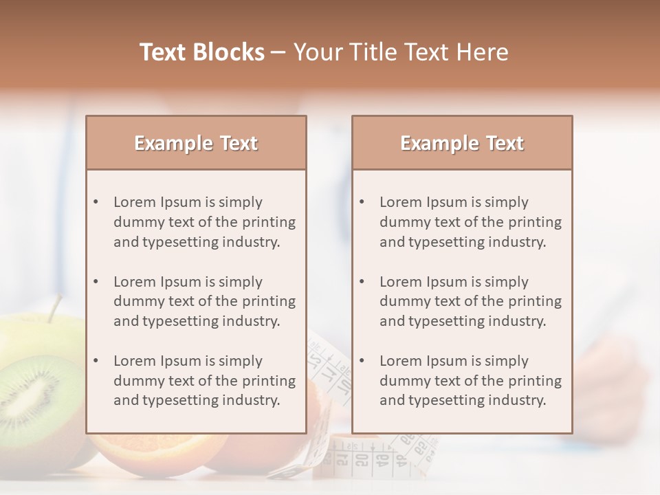 A Doctor Writing On A Piece Of Paper Next To Fruit PowerPoint Template