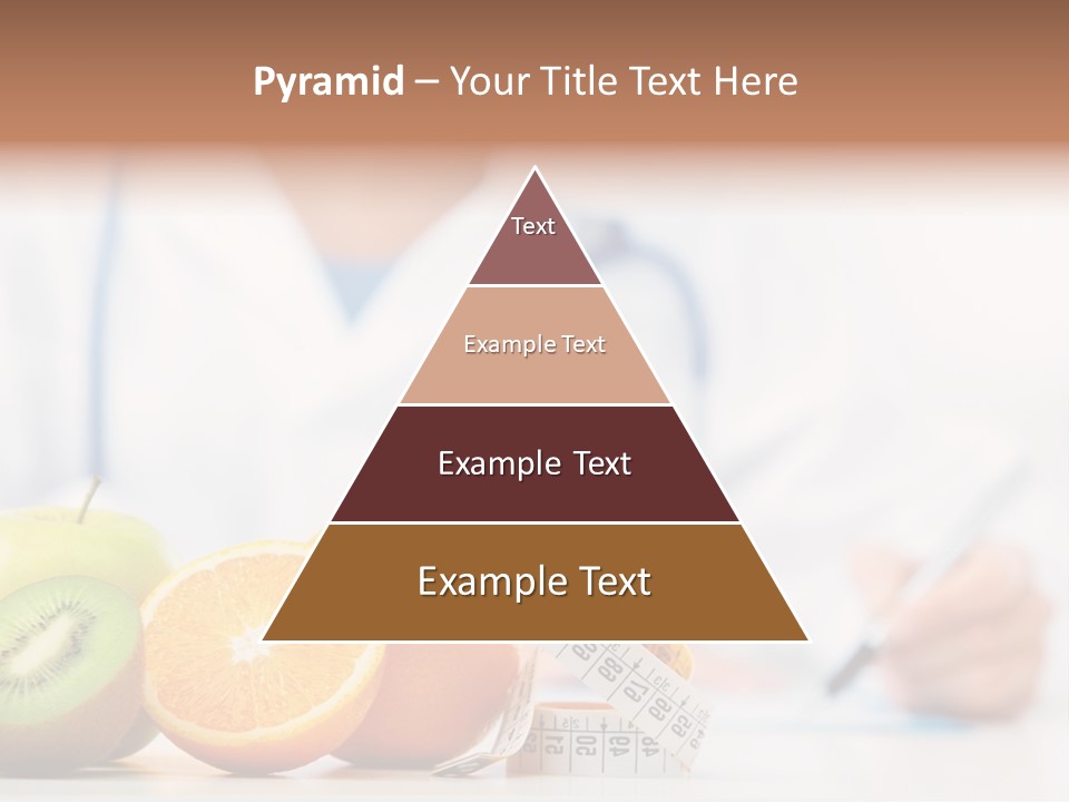 A Doctor Writing On A Piece Of Paper Next To Fruit PowerPoint Template
