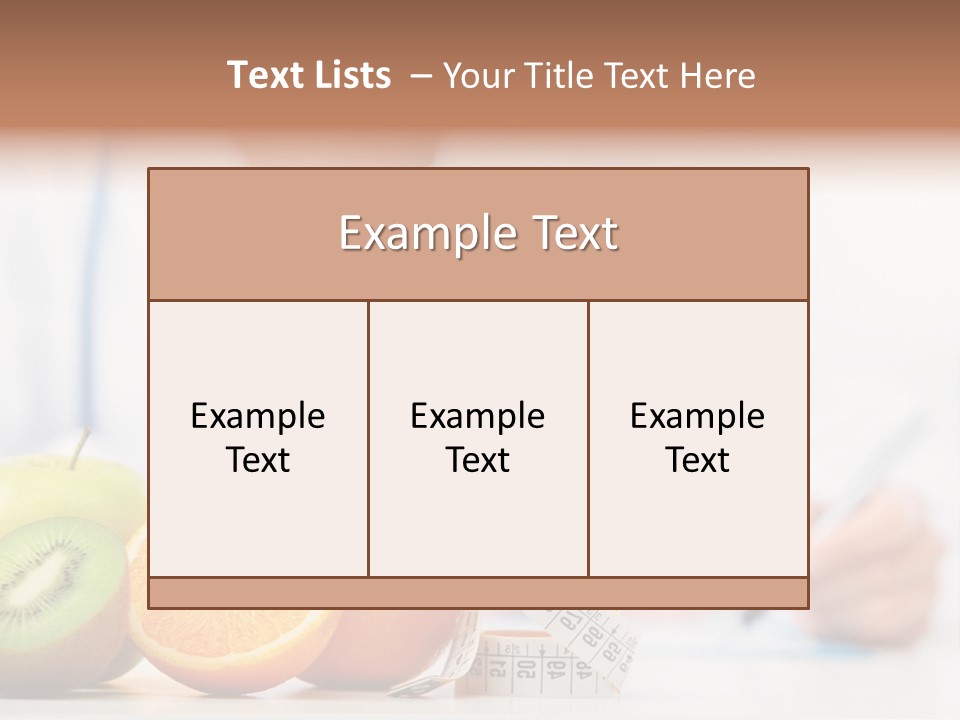A Doctor Writing On A Piece Of Paper Next To Fruit PowerPoint Template