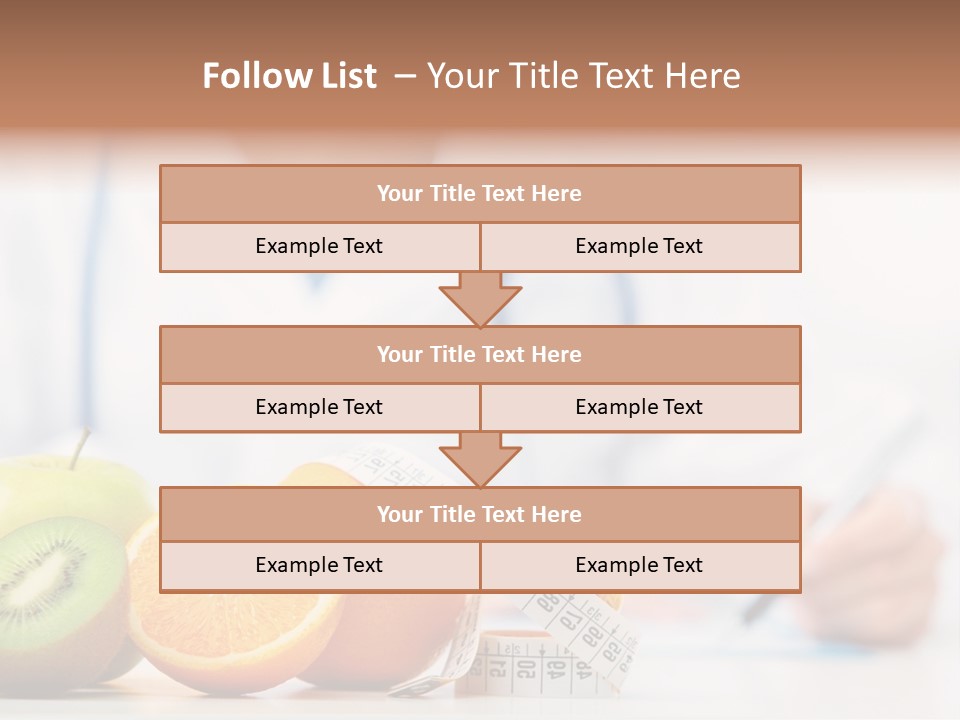 A Doctor Writing On A Piece Of Paper Next To Fruit PowerPoint Template