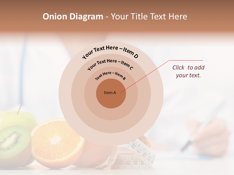 A Doctor Writing On A Piece Of Paper Next To Fruit PowerPoint Template