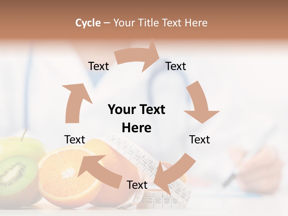 A Doctor Writing On A Piece Of Paper Next To Fruit PowerPoint Template