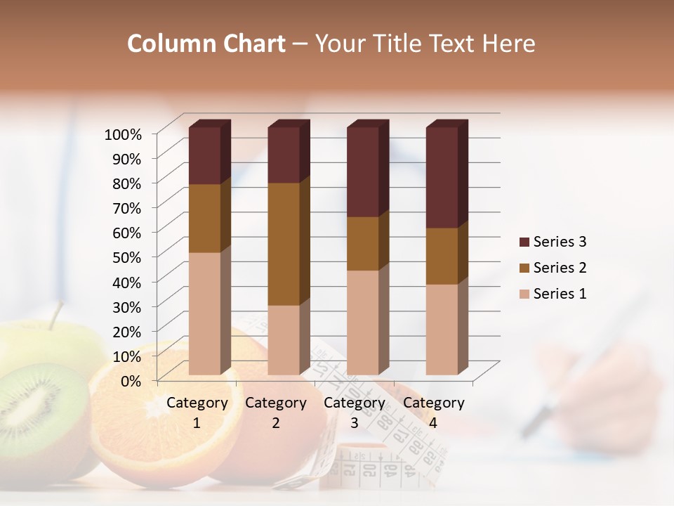 A Doctor Writing On A Piece Of Paper Next To Fruit PowerPoint Template