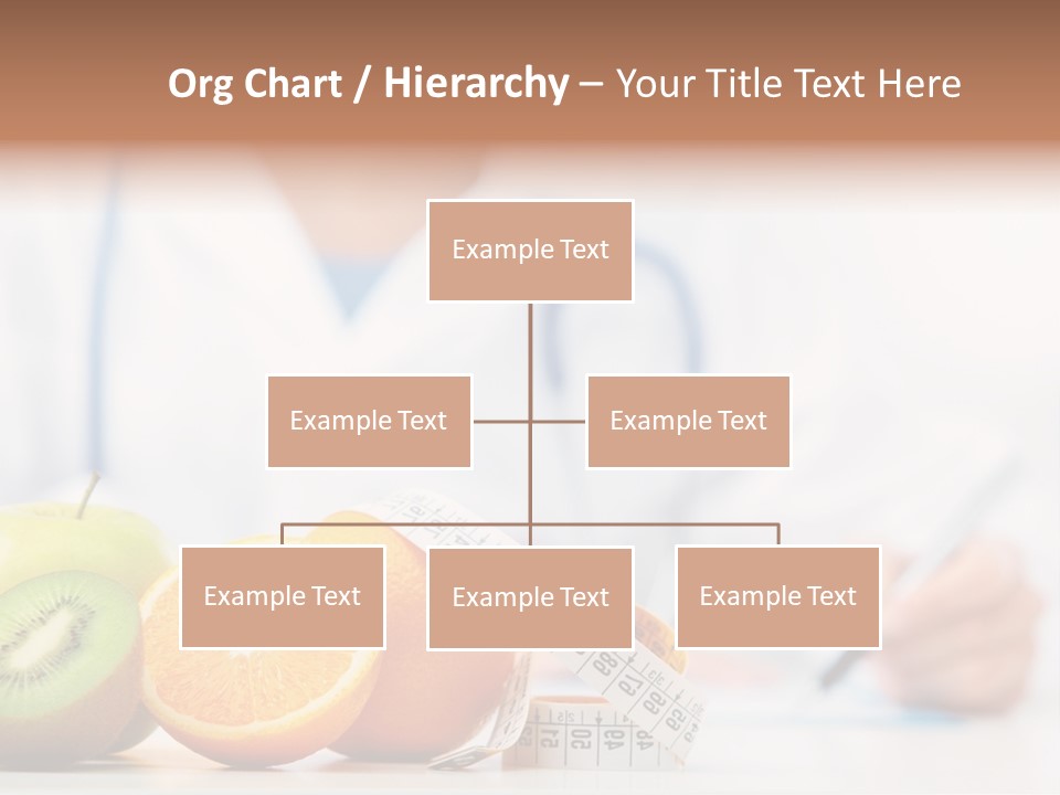 A Doctor Writing On A Piece Of Paper Next To Fruit PowerPoint Template