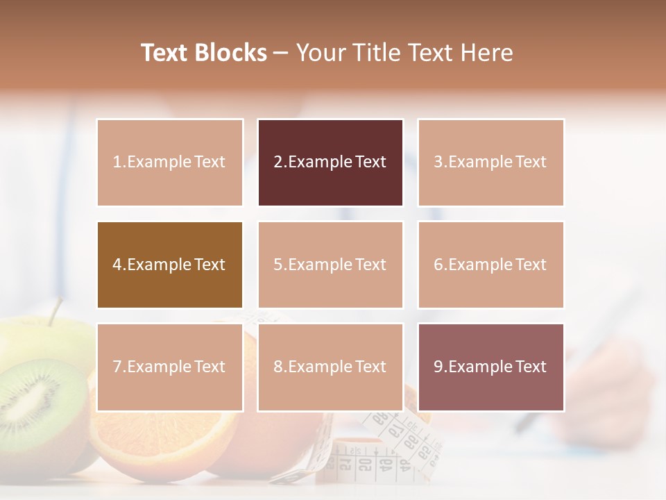 A Doctor Writing On A Piece Of Paper Next To Fruit PowerPoint Template