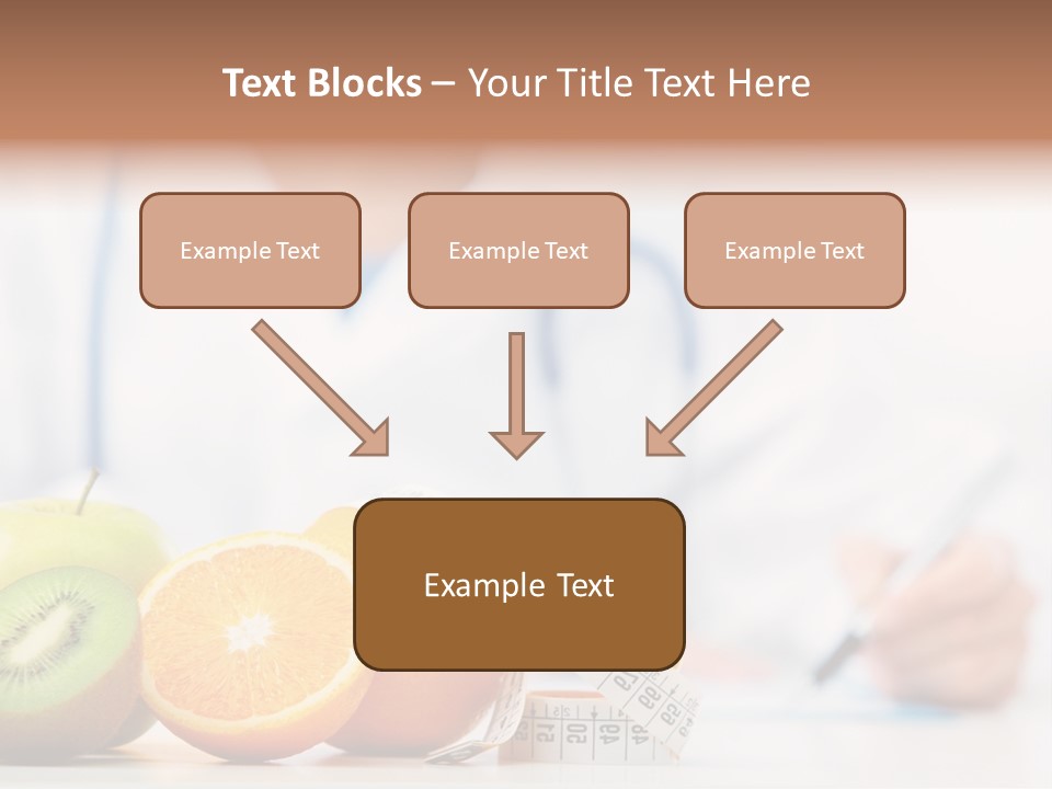 A Doctor Writing On A Piece Of Paper Next To Fruit PowerPoint Template
