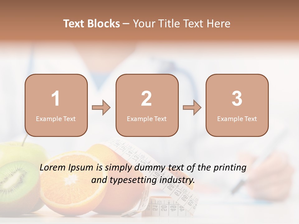 A Doctor Writing On A Piece Of Paper Next To Fruit PowerPoint Template