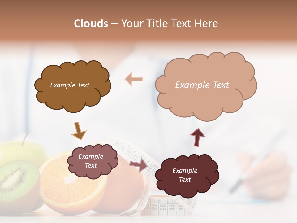 A Doctor Writing On A Piece Of Paper Next To Fruit PowerPoint Template
