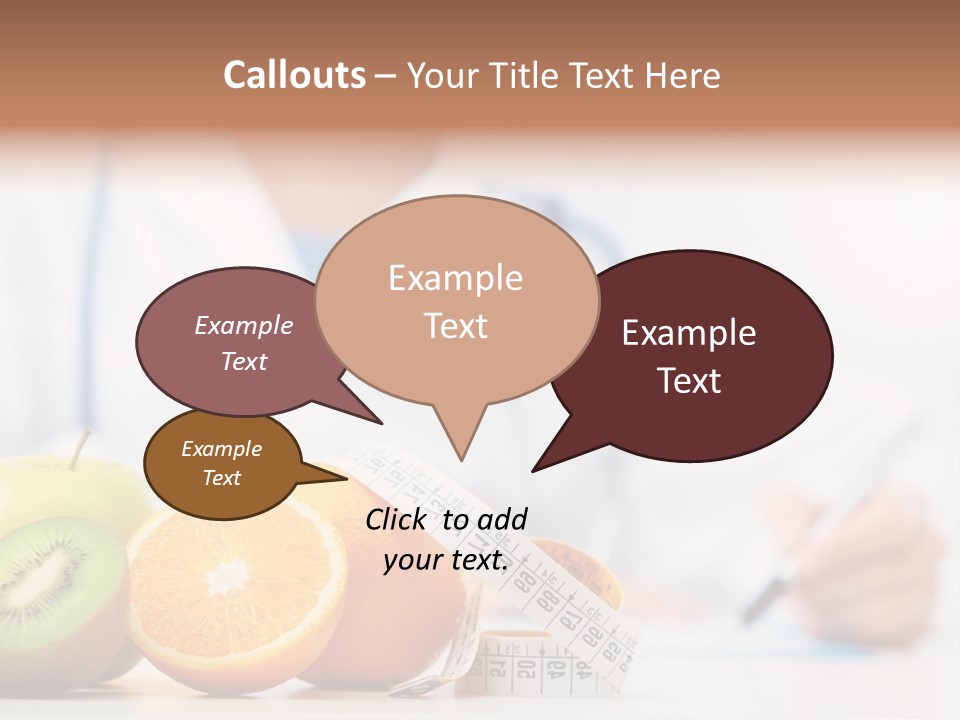 A Doctor Writing On A Piece Of Paper Next To Fruit PowerPoint Template