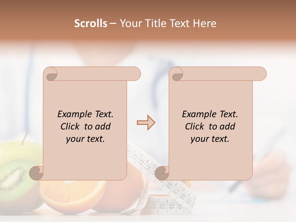 A Doctor Writing On A Piece Of Paper Next To Fruit PowerPoint Template