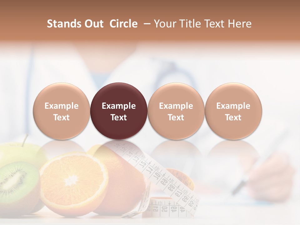 A Doctor Writing On A Piece Of Paper Next To Fruit PowerPoint Template