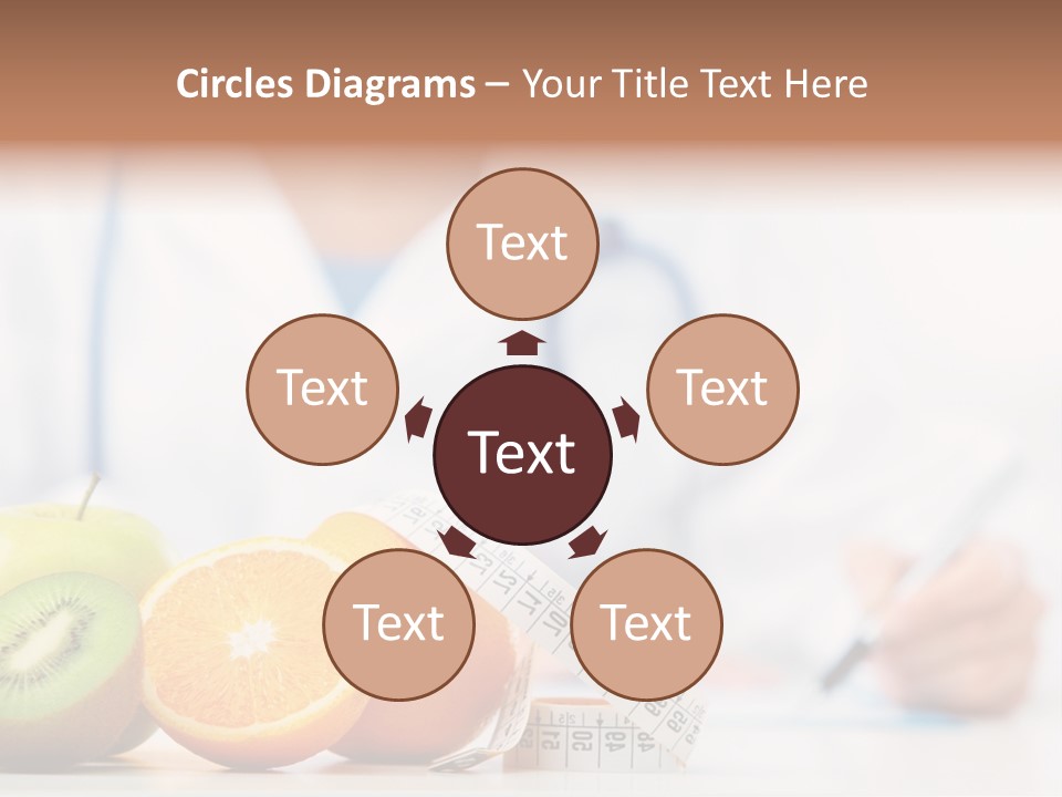 A Doctor Writing On A Piece Of Paper Next To Fruit PowerPoint Template