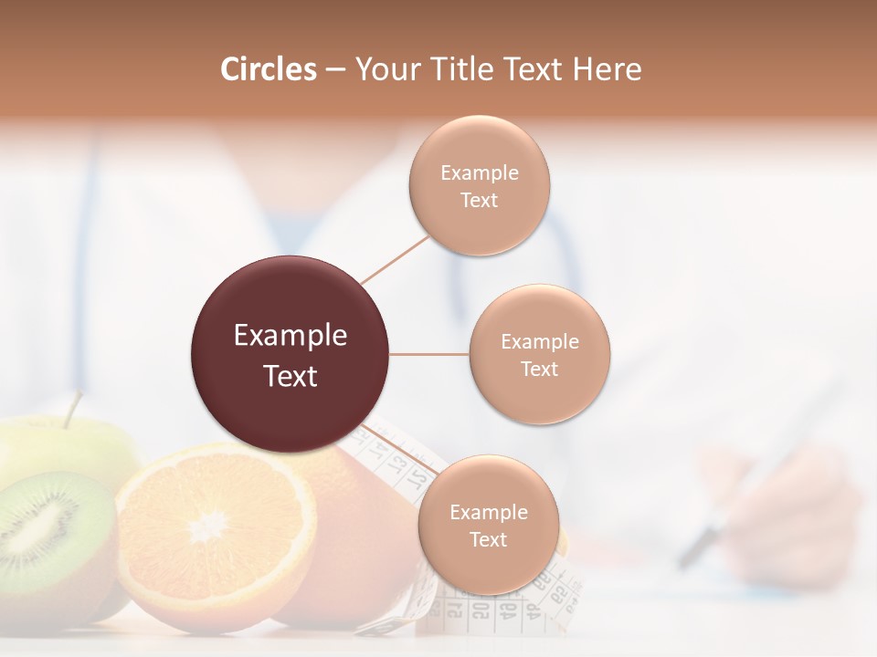 A Doctor Writing On A Piece Of Paper Next To Fruit PowerPoint Template