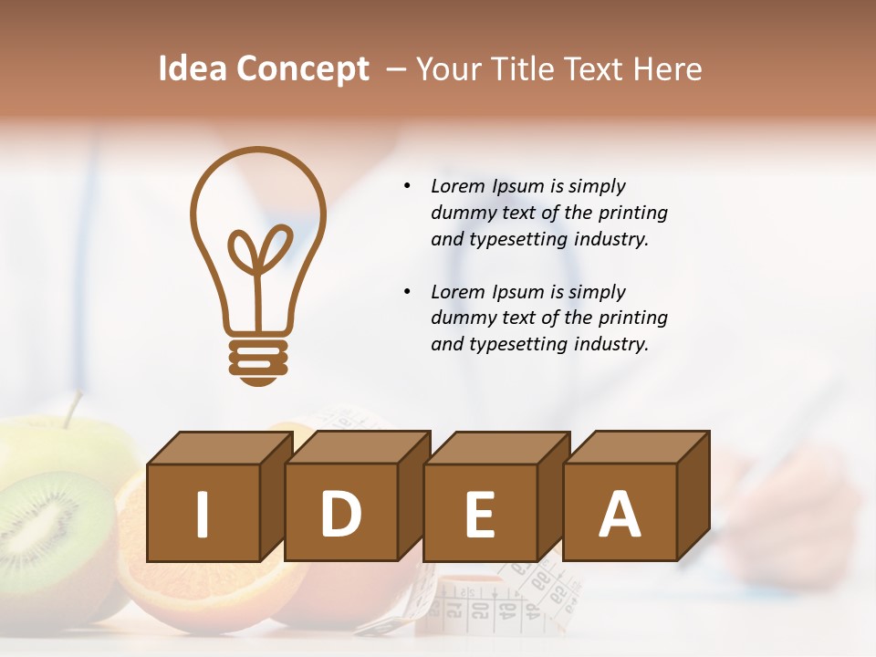 A Doctor Writing On A Piece Of Paper Next To Fruit PowerPoint Template