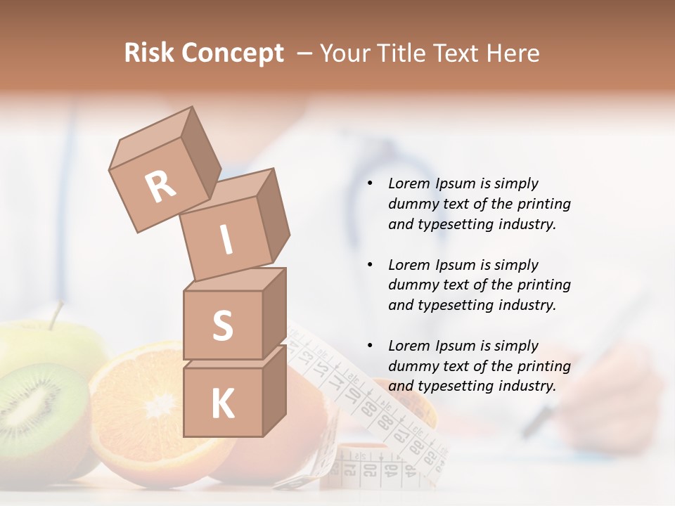 A Doctor Writing On A Piece Of Paper Next To Fruit PowerPoint Template