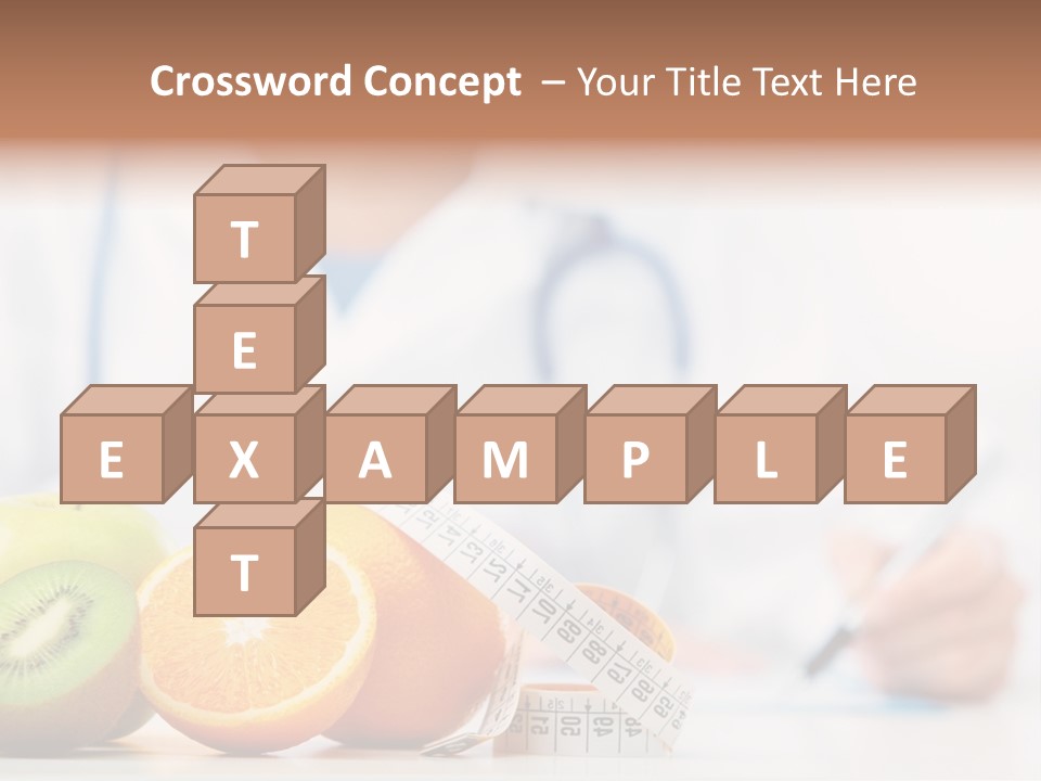 A Doctor Writing On A Piece Of Paper Next To Fruit PowerPoint Template