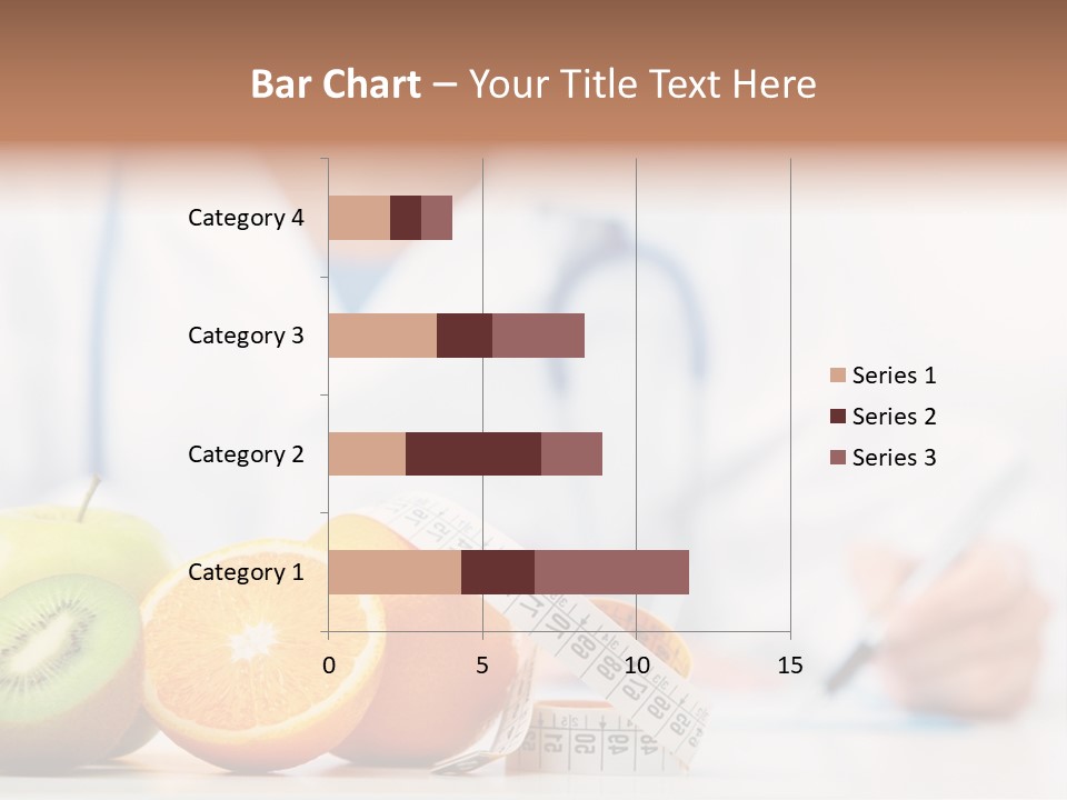 A Doctor Writing On A Piece Of Paper Next To Fruit PowerPoint Template