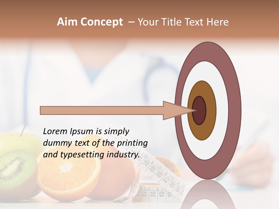 A Doctor Writing On A Piece Of Paper Next To Fruit PowerPoint Template