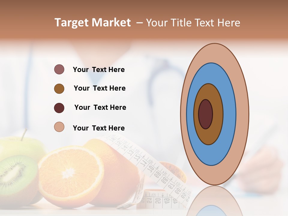 A Doctor Writing On A Piece Of Paper Next To Fruit PowerPoint Template