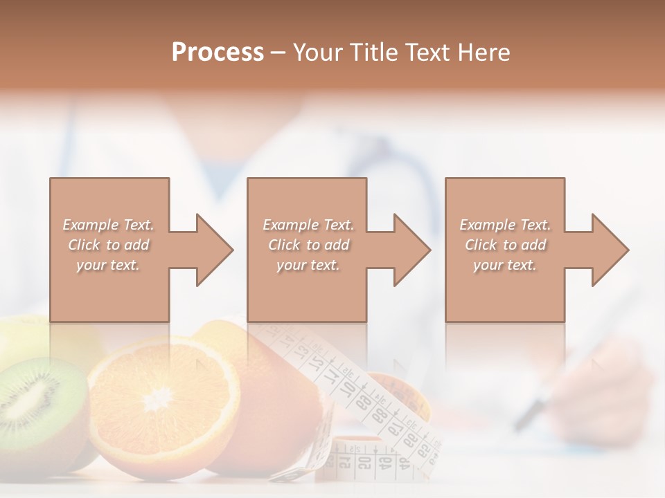 A Doctor Writing On A Piece Of Paper Next To Fruit PowerPoint Template