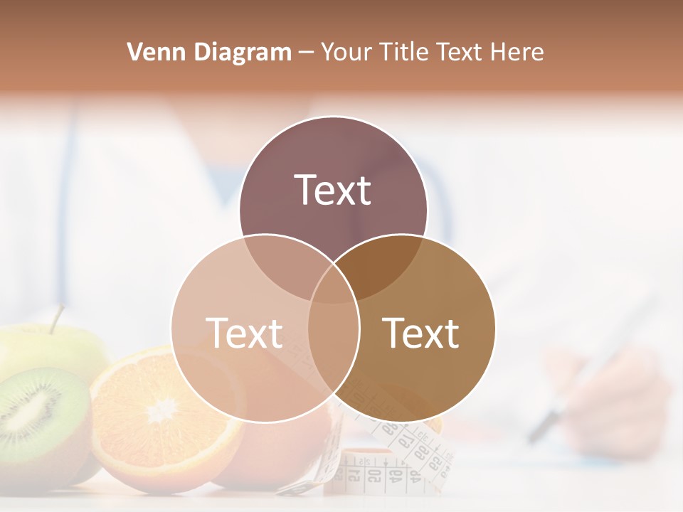 A Doctor Writing On A Piece Of Paper Next To Fruit PowerPoint Template