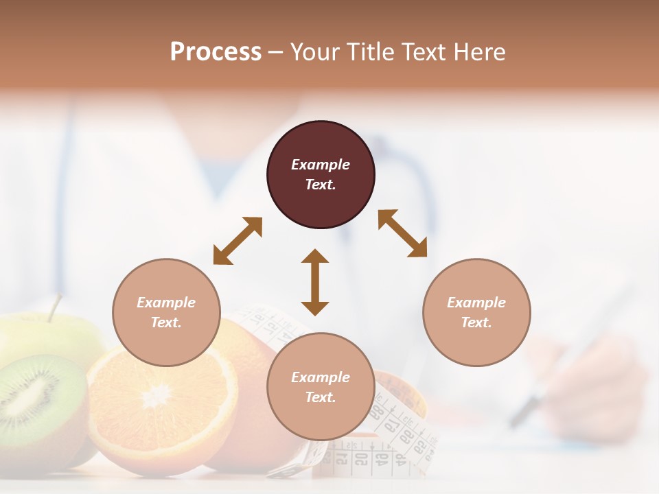 A Doctor Writing On A Piece Of Paper Next To Fruit PowerPoint Template