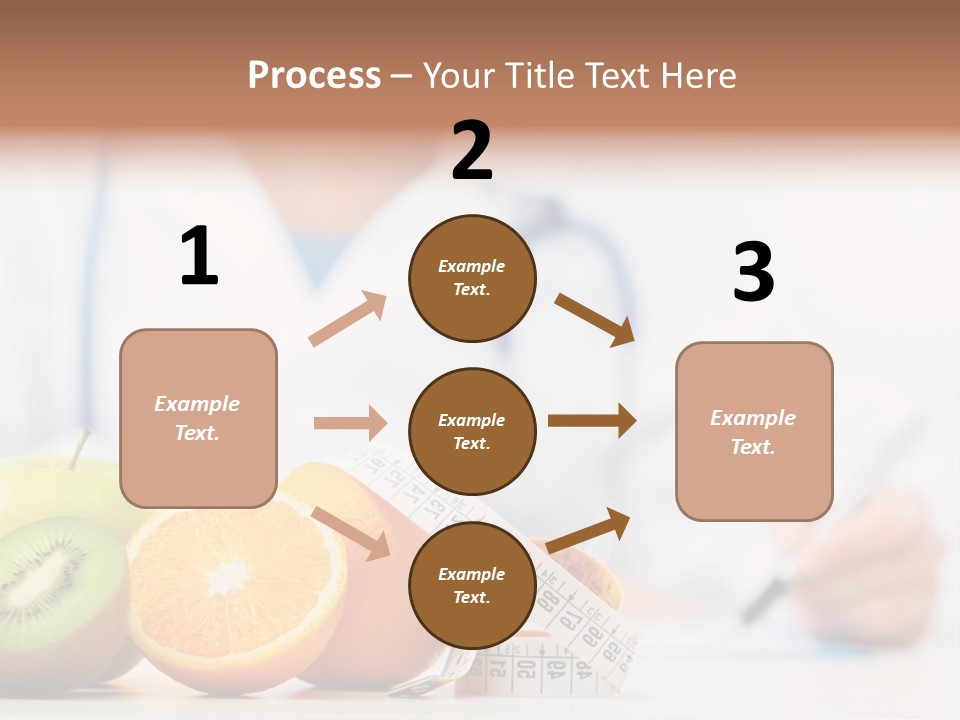 A Doctor Writing On A Piece Of Paper Next To Fruit PowerPoint Template
