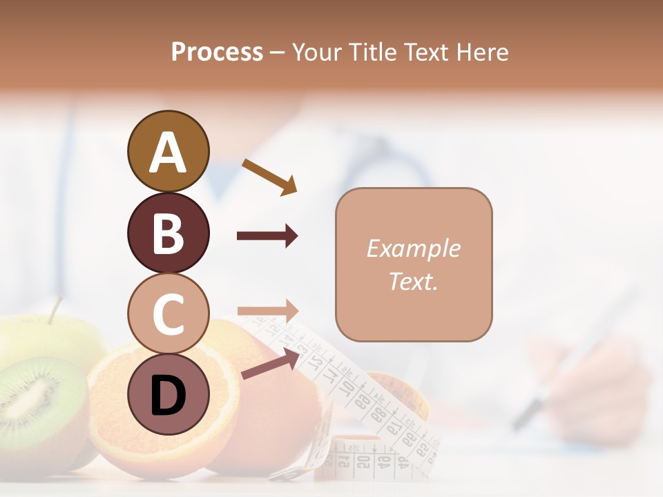 A Doctor Writing On A Piece Of Paper Next To Fruit PowerPoint Template