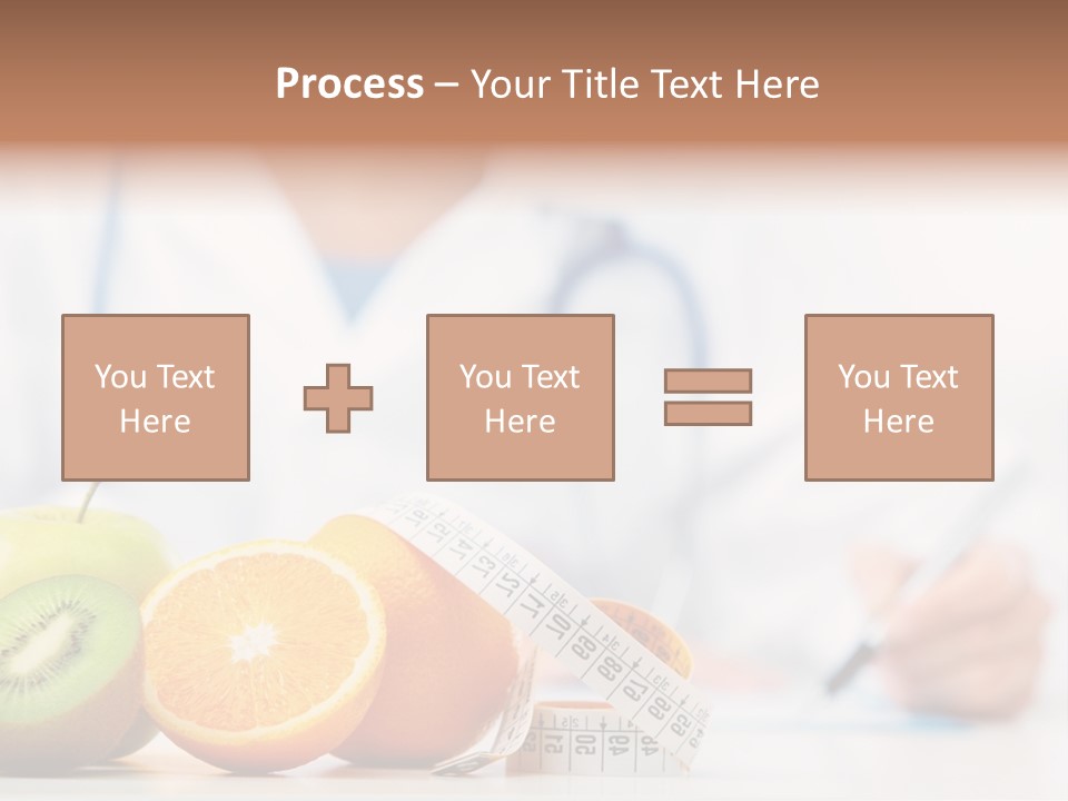 A Doctor Writing On A Piece Of Paper Next To Fruit PowerPoint Template