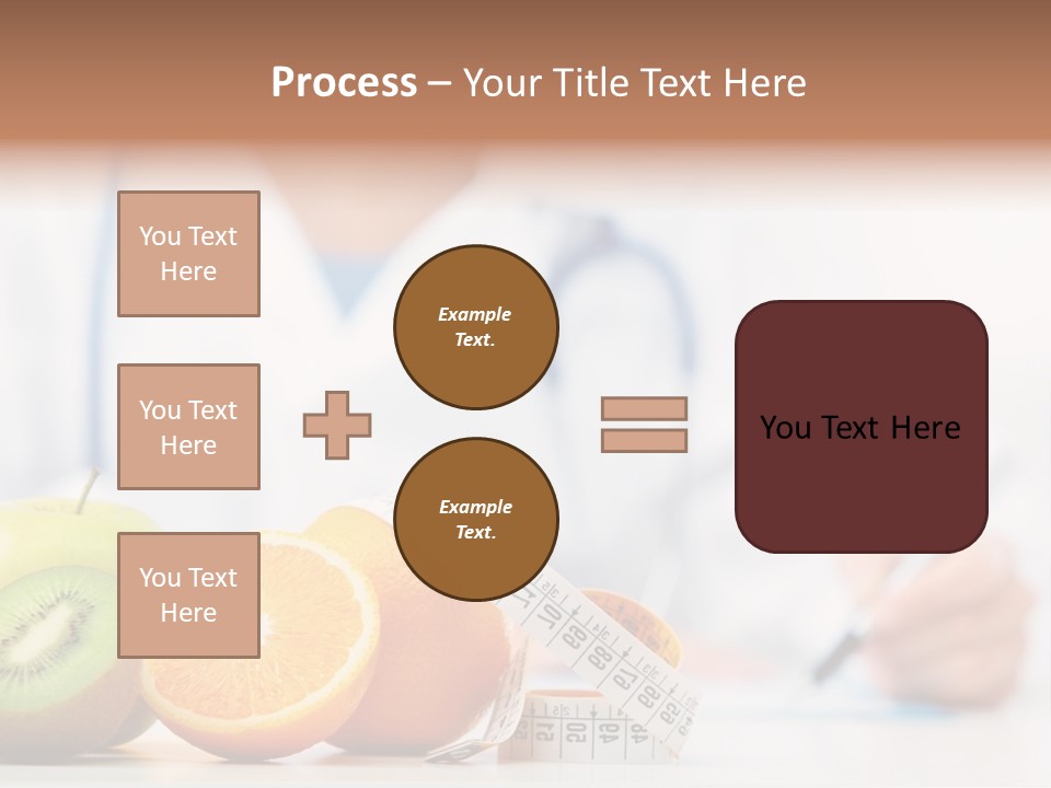 A Doctor Writing On A Piece Of Paper Next To Fruit PowerPoint Template