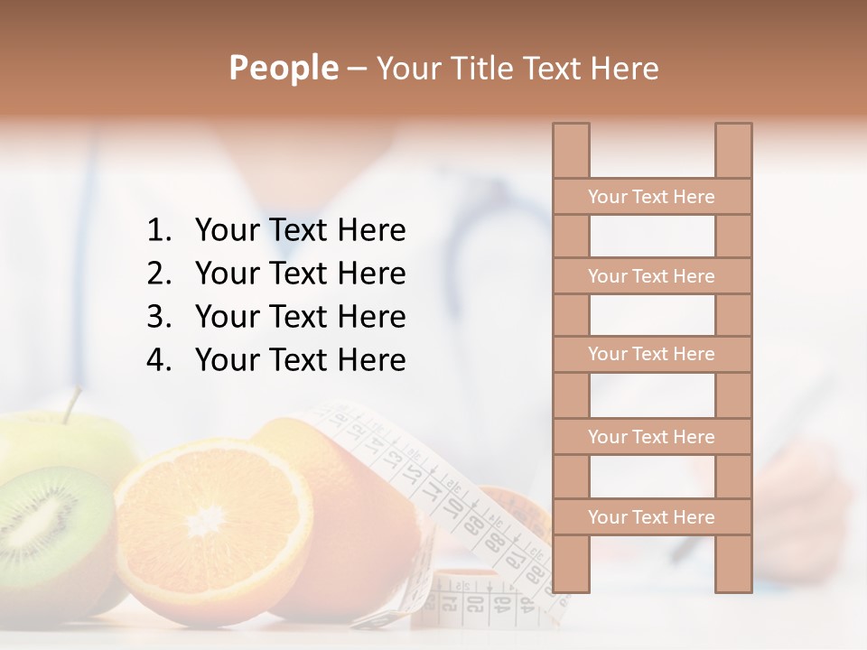 A Doctor Writing On A Piece Of Paper Next To Fruit PowerPoint Template