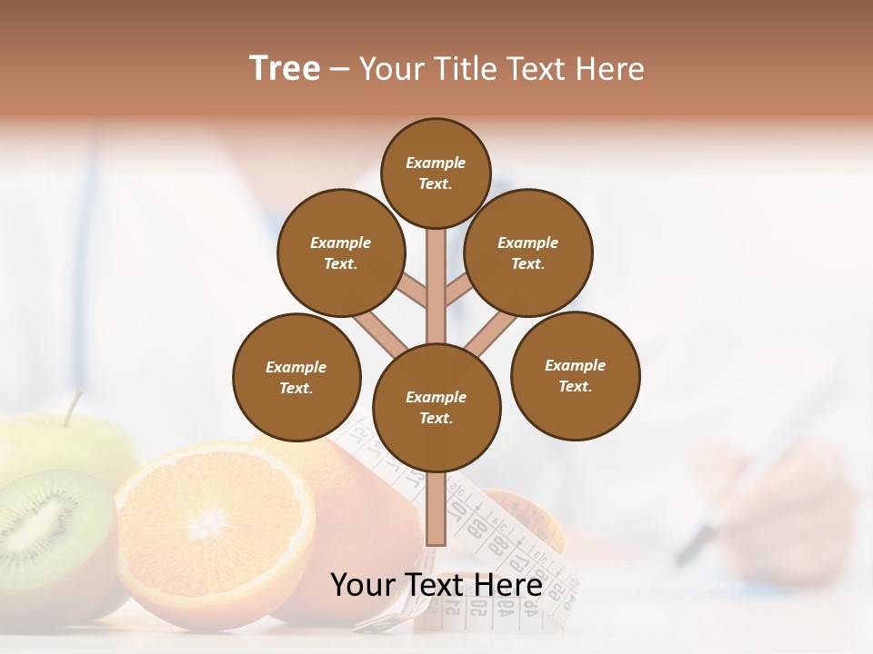 A Doctor Writing On A Piece Of Paper Next To Fruit PowerPoint Template