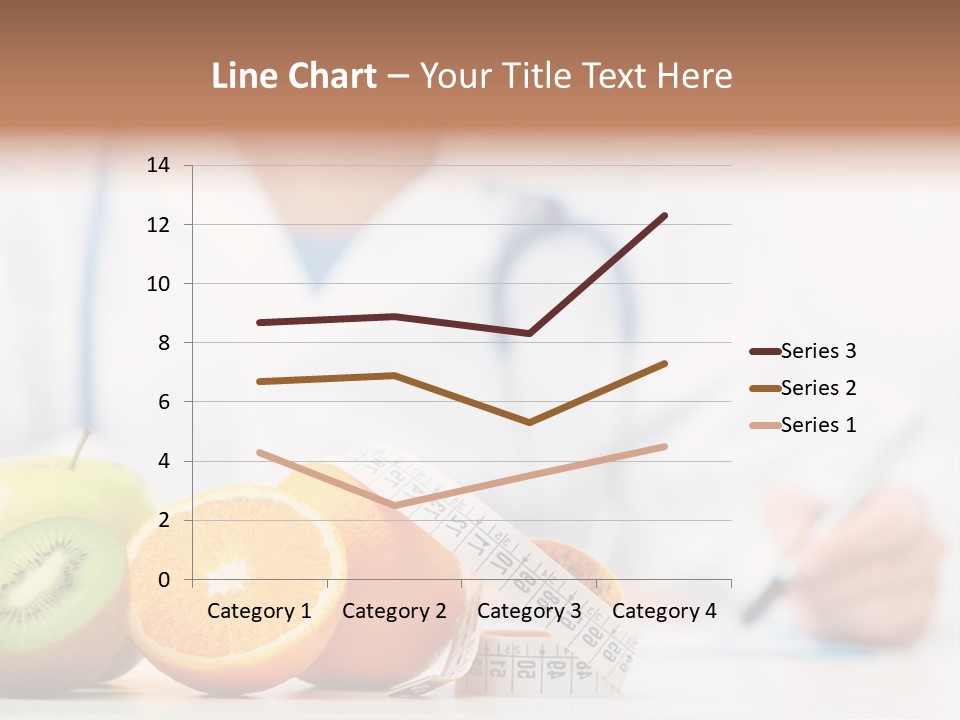 A Doctor Writing On A Piece Of Paper Next To Fruit PowerPoint Template
