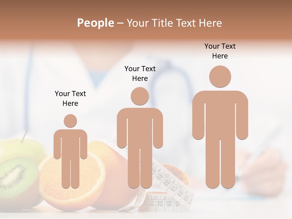 A Doctor Writing On A Piece Of Paper Next To Fruit PowerPoint Template