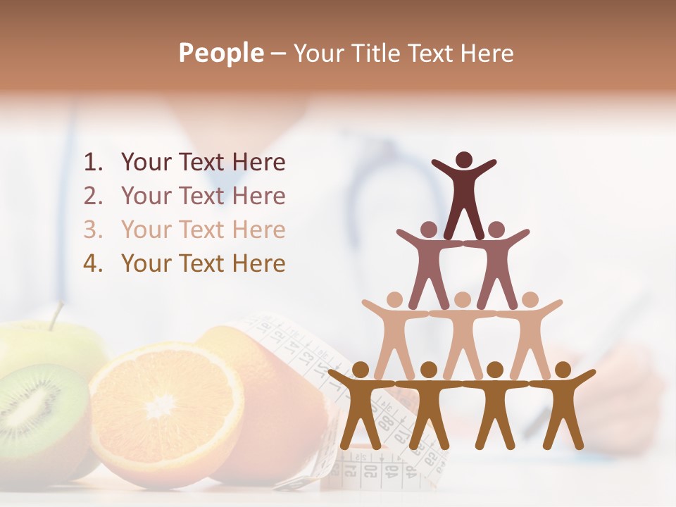 A Doctor Writing On A Piece Of Paper Next To Fruit PowerPoint Template