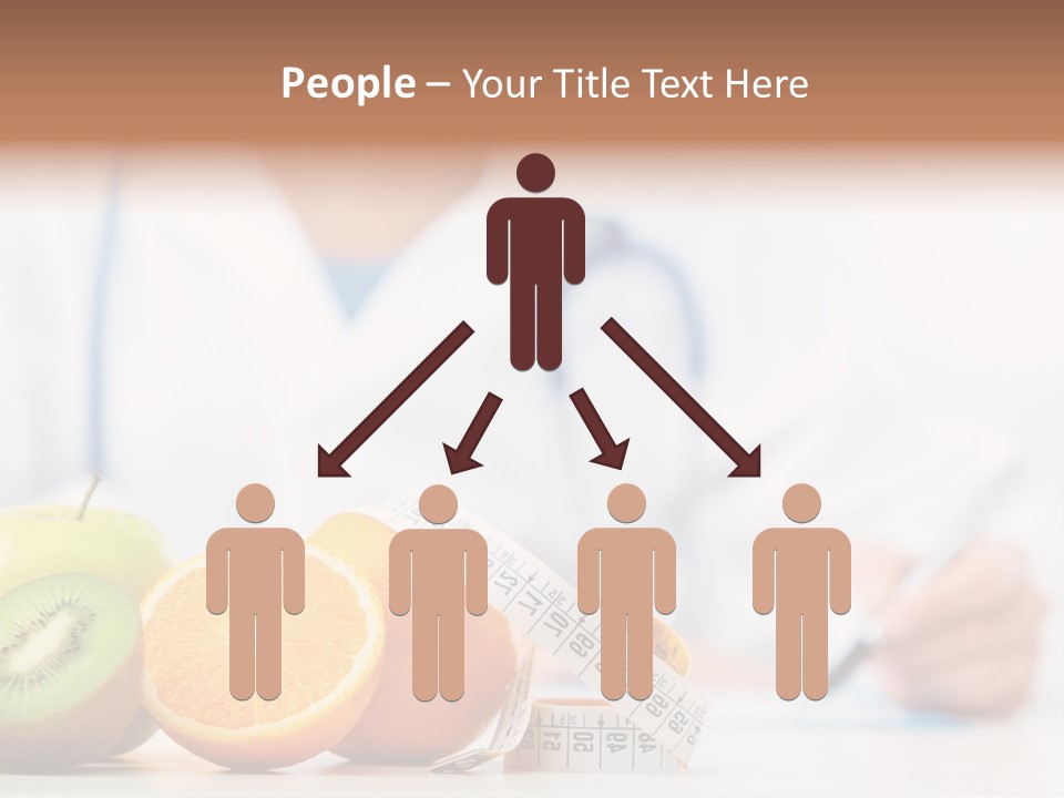 A Doctor Writing On A Piece Of Paper Next To Fruit PowerPoint Template