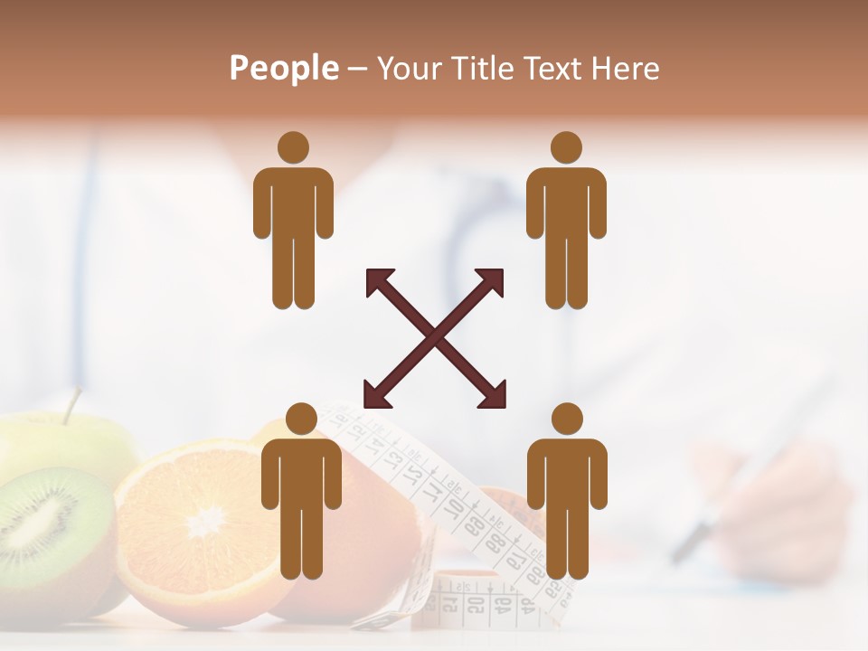 A Doctor Writing On A Piece Of Paper Next To Fruit PowerPoint Template