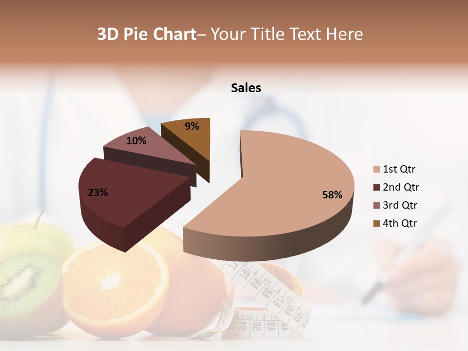 A Doctor Writing On A Piece Of Paper Next To Fruit PowerPoint Template