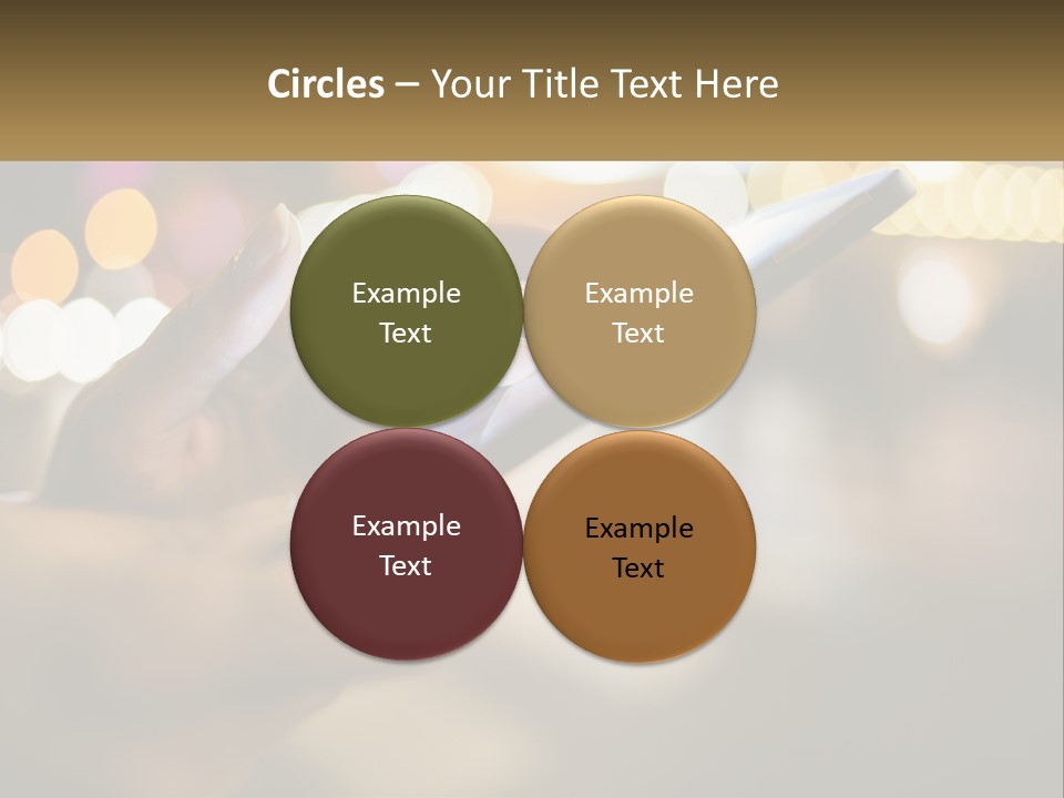 A Person Using A Cell Phone In A City At Night PowerPoint Template