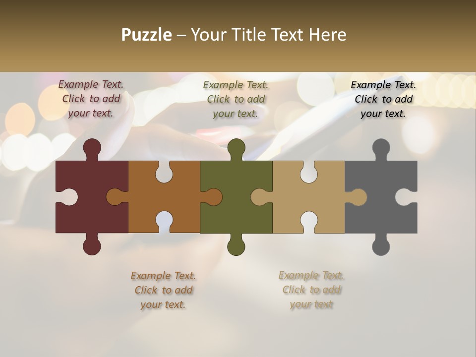 A Person Using A Cell Phone In A City At Night PowerPoint Template