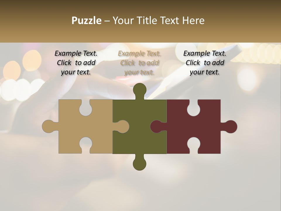 A Person Using A Cell Phone In A City At Night PowerPoint Template