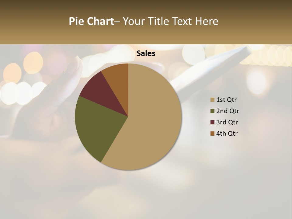 A Person Using A Cell Phone In A City At Night PowerPoint Template
