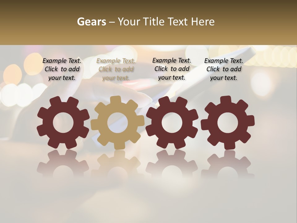 A Person Using A Cell Phone In A City At Night PowerPoint Template