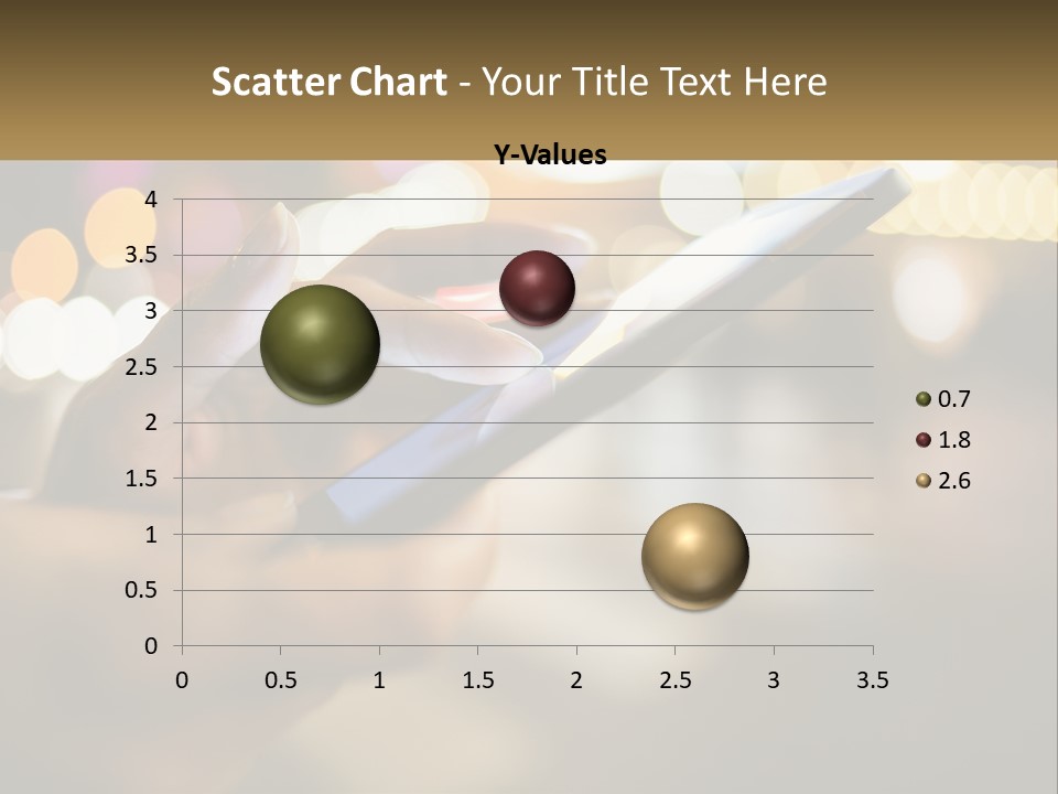 A Person Using A Cell Phone In A City At Night PowerPoint Template