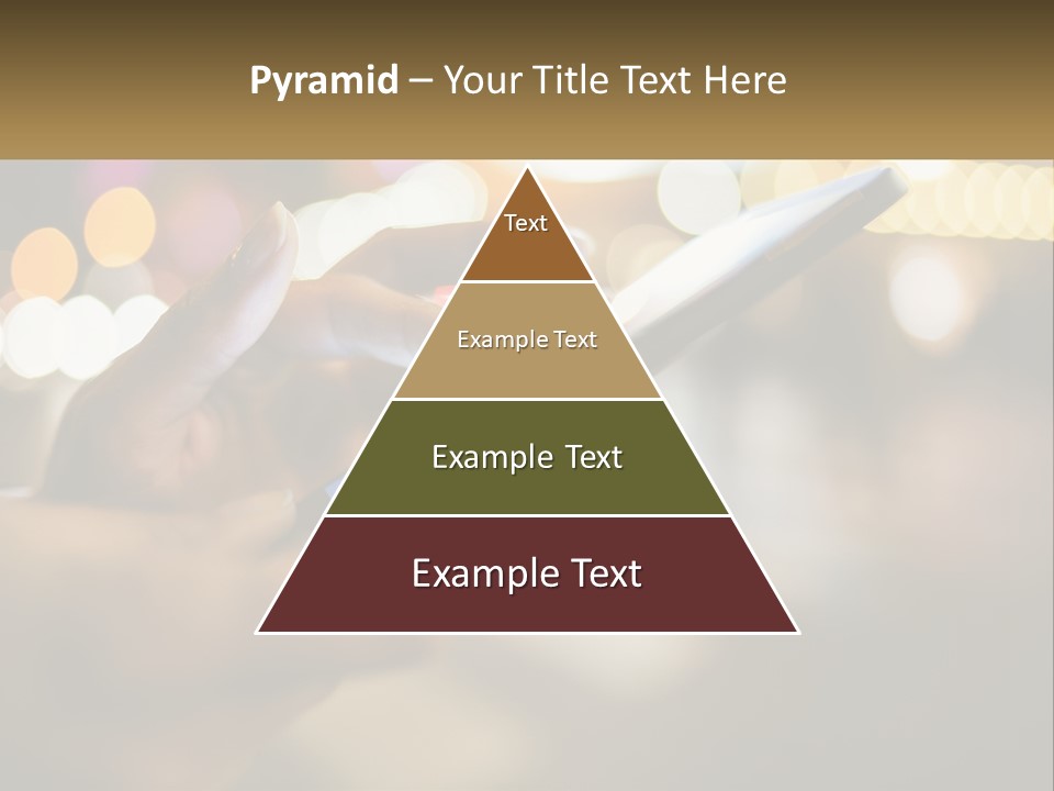 A Person Using A Cell Phone In A City At Night PowerPoint Template