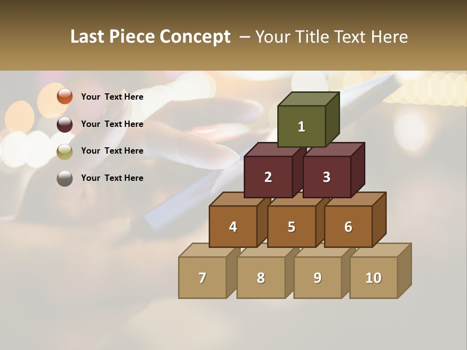 A Person Using A Cell Phone In A City At Night PowerPoint Template