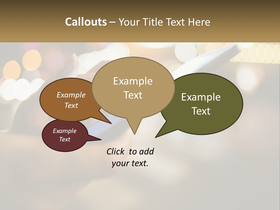 A Person Using A Cell Phone In A City At Night PowerPoint Template