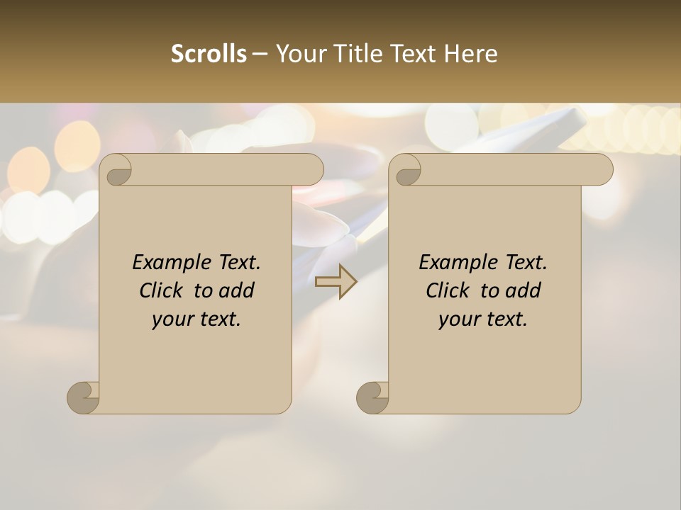 A Person Using A Cell Phone In A City At Night PowerPoint Template